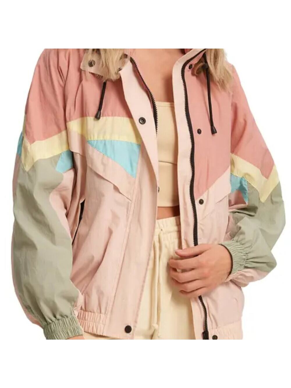 NOIZE | Pastel Pink Colorblock Rain Jacket Windbreaker 90s Y2k Retro Sporty M